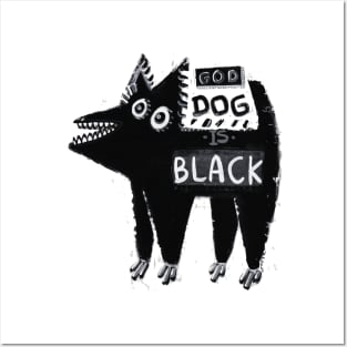 black dog Posters and Art